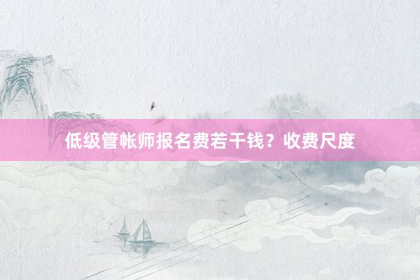 低级管帐师报名费若干钱？收费尺度