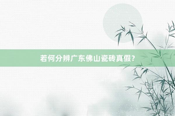 若何分辨广东佛山瓷砖真假？